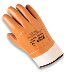 GLOVE VINYL ORANGE COAT;JERSEY SHELL SAFETY CUFF - General Purpose